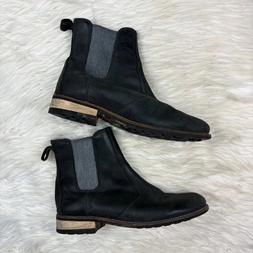 Kodiak Alma Chelsea Boots Water Resistant Leather Black Gray Womens 10